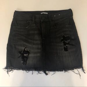 Express Black Denim Skirt